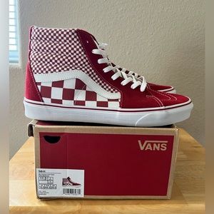 Men’s Vans Sk8-hi Mix Checker Chili Peppe High Top SIZE 11